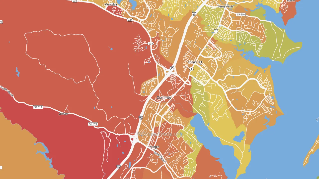 Dumfries, VA Map of Drug-Related Crime Rates