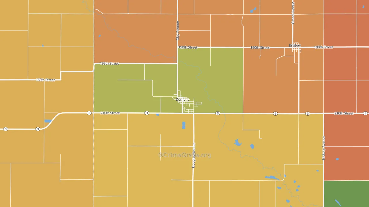 Dumont, IA Map of Drug-Related Crime Rates