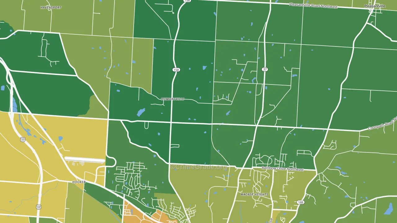 Dumontville, OH Map of Drug-Related Crime Rates