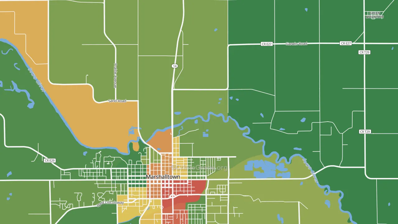 Dunbar, IA Map of Drug-Related Crime Rates