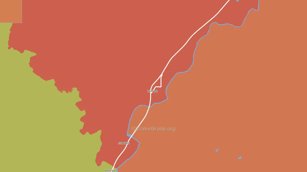 Dunbar, OK Map of Drug-Related Crime Rates