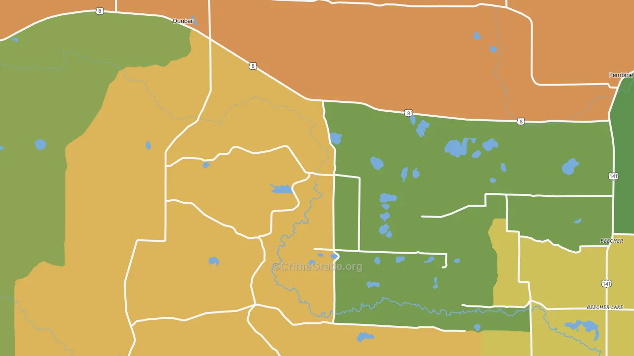 Dunbar, WI Map of Drug-Related Crime Rates