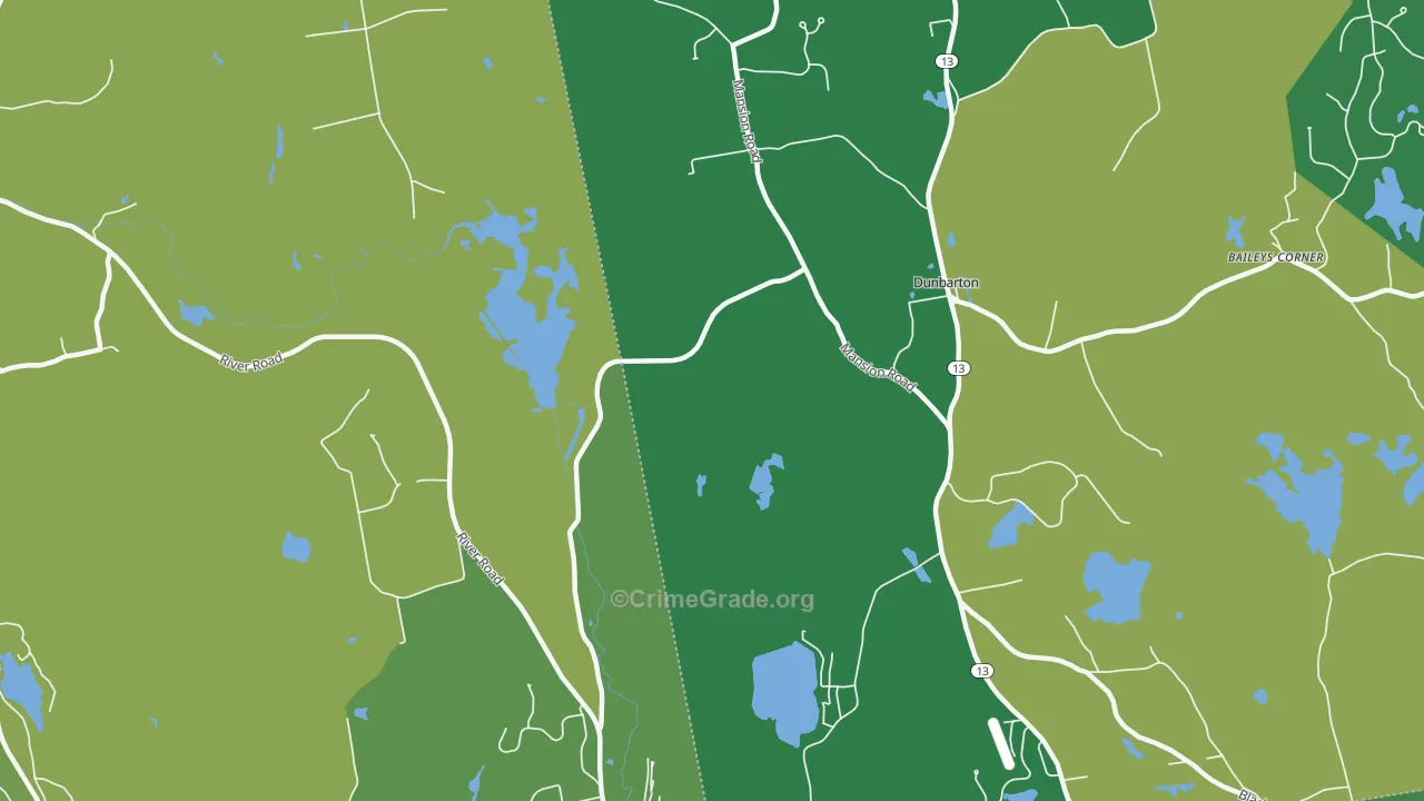 Dunbarton Center, NH Map of Drug-Related Crime Rates