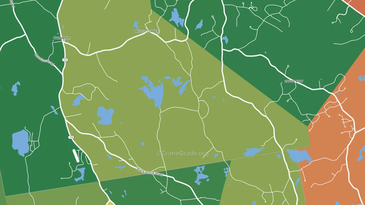 Dunbarton, NH Map of Drug-Related Crime Rates