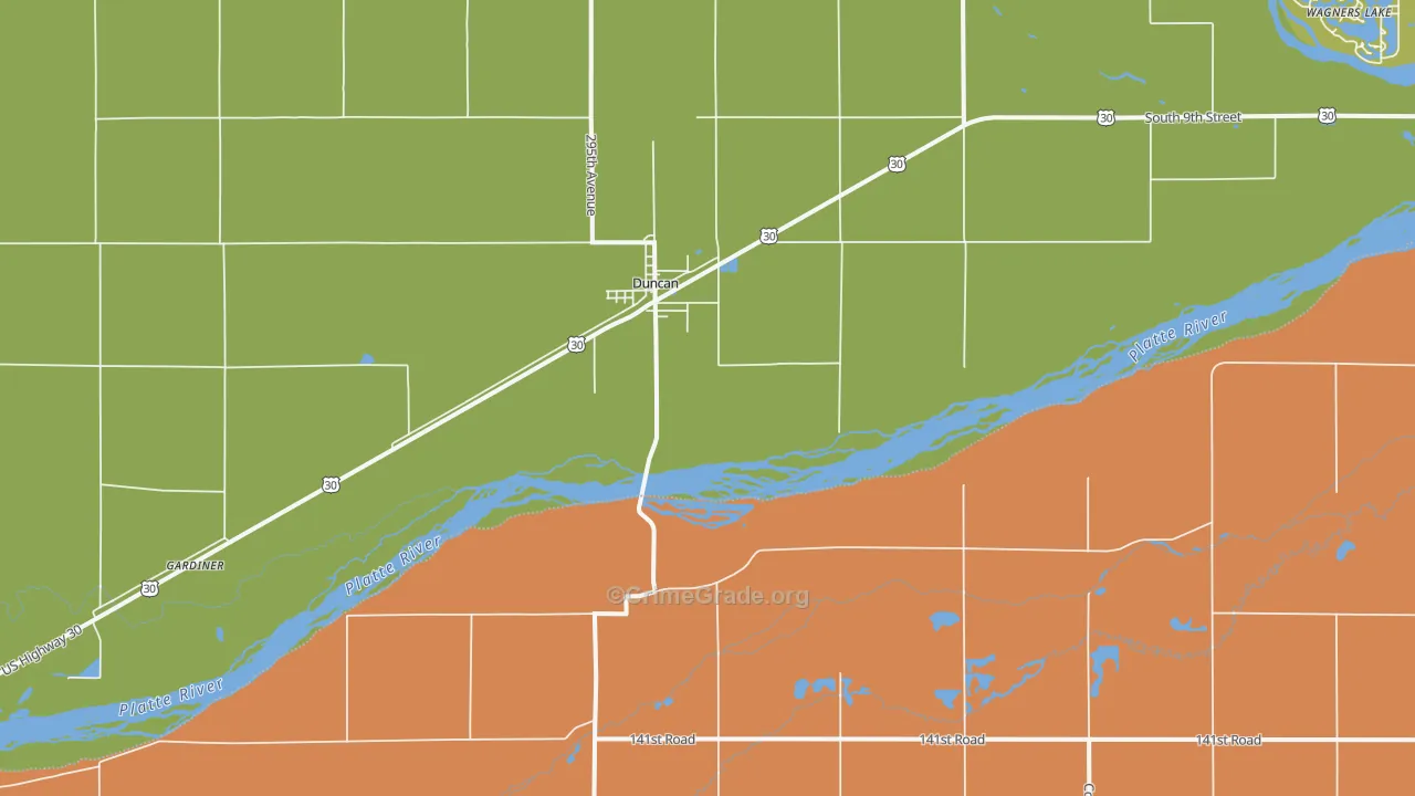 Duncan, NE Map of Drug-Related Crime Rates