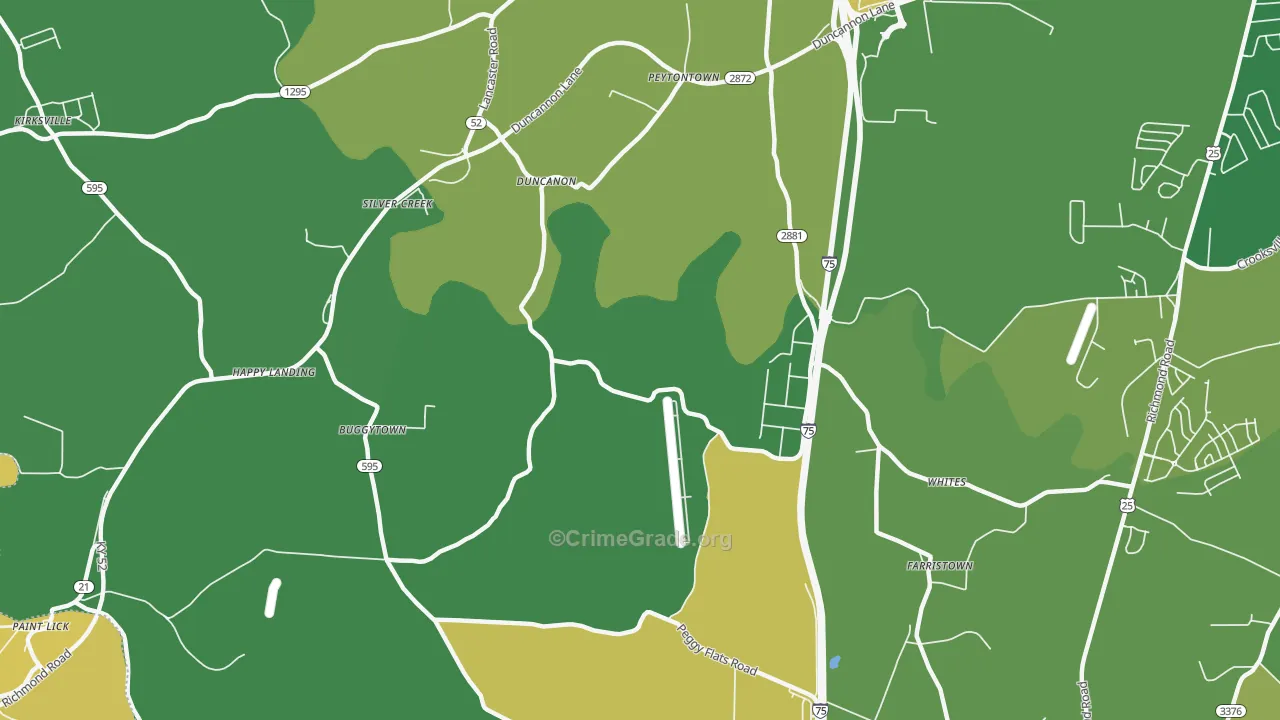 Duncanon, KY Map of Drug-Related Crime Rates