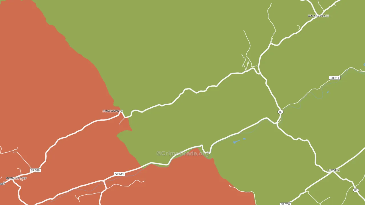 Duncanville, VA Map of Drug-Related Crime Rates