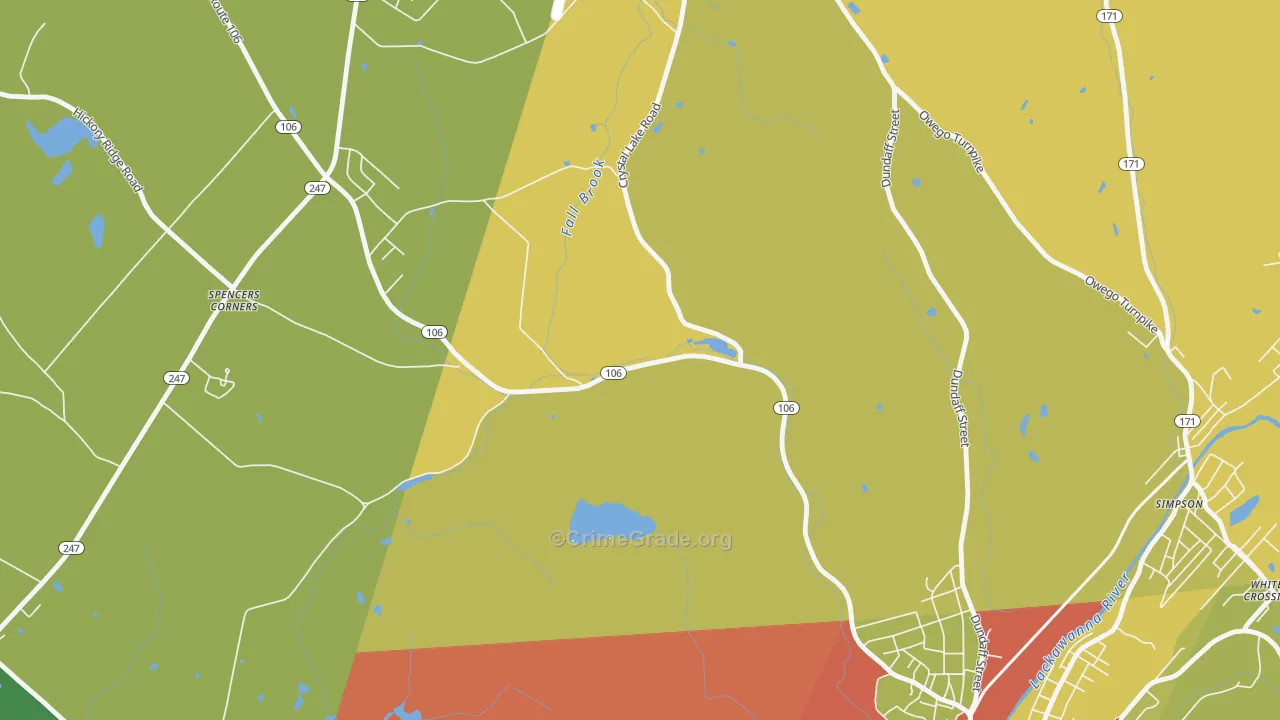 Dundaff, PA Map of Drug-Related Crime Rates