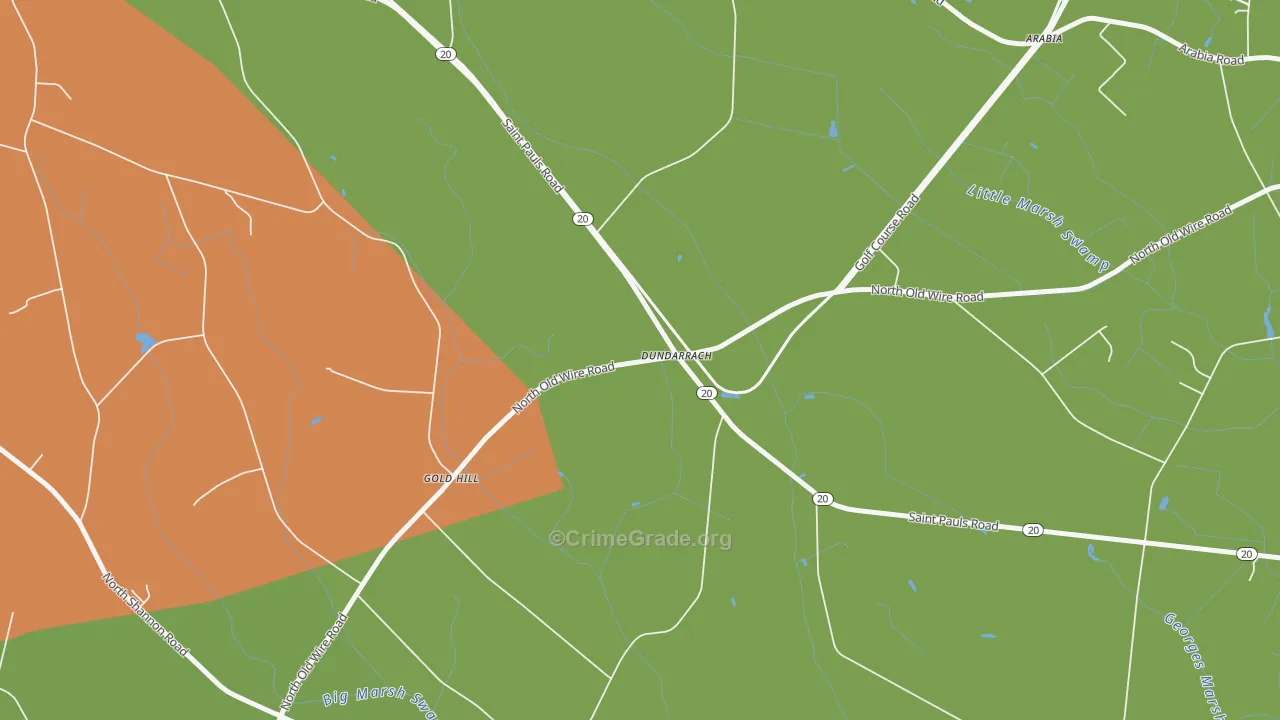 Dundarrach, NC Map of Drug-Related Crime Rates