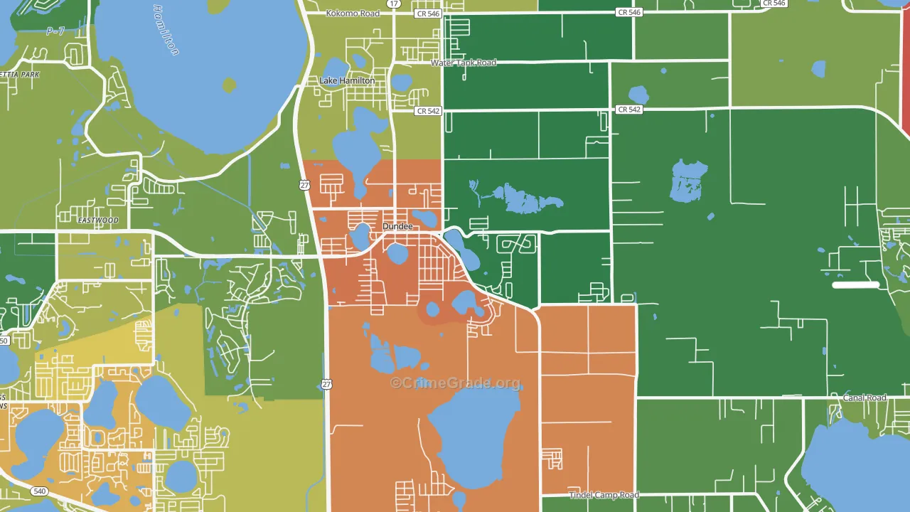 Dundee, FL Map of Drug-Related Crime Rates