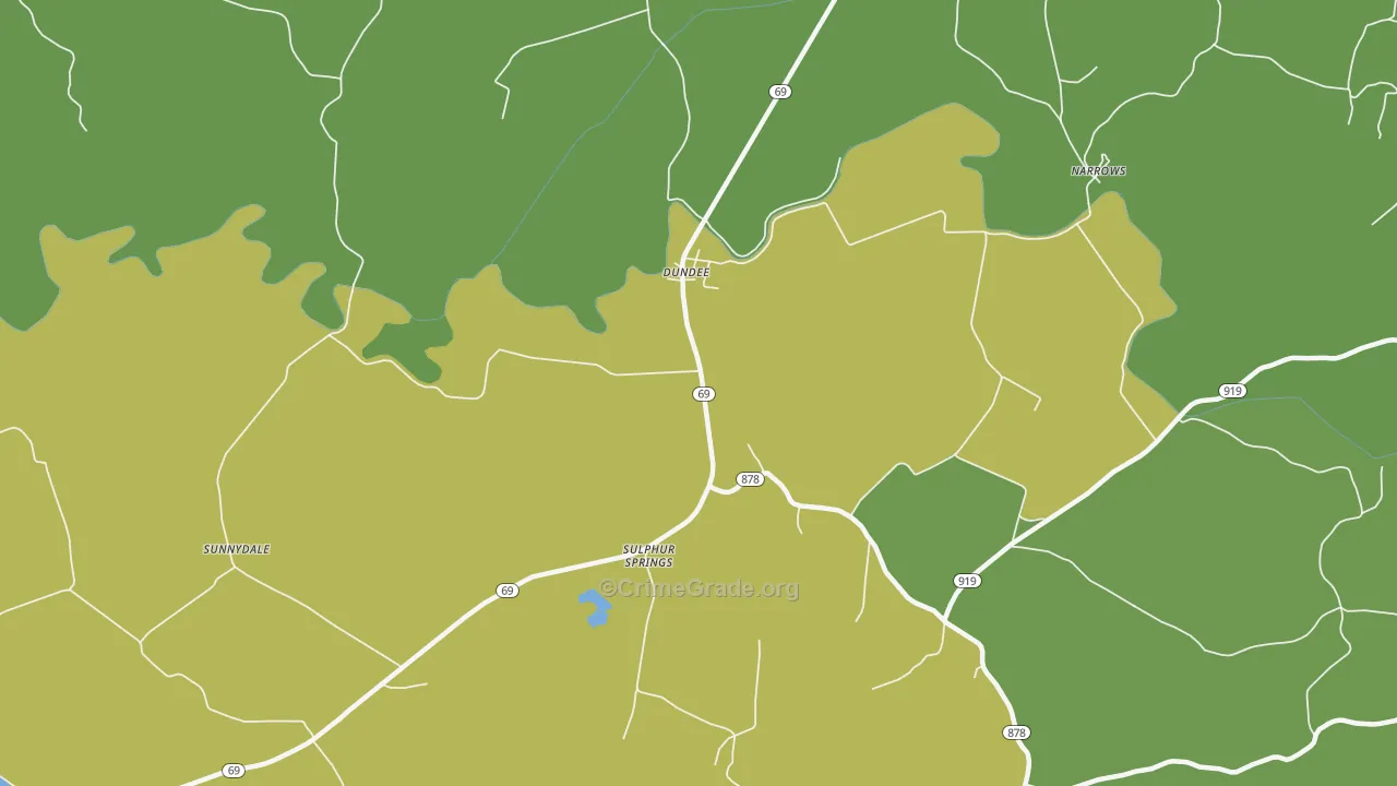 Dundee, KY Map of Drug-Related Crime Rates