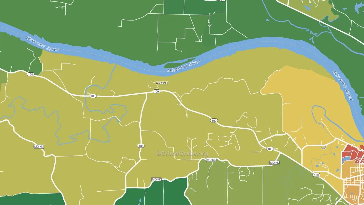 Dundee, MO Map of Drug-Related Crime Rates