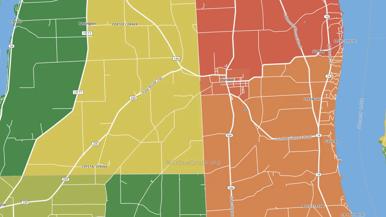 Dundee, NY Map of Drug-Related Crime Rates