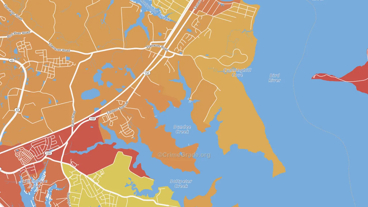 Dundee Village, MD Map of Drug-Related Crime Rates