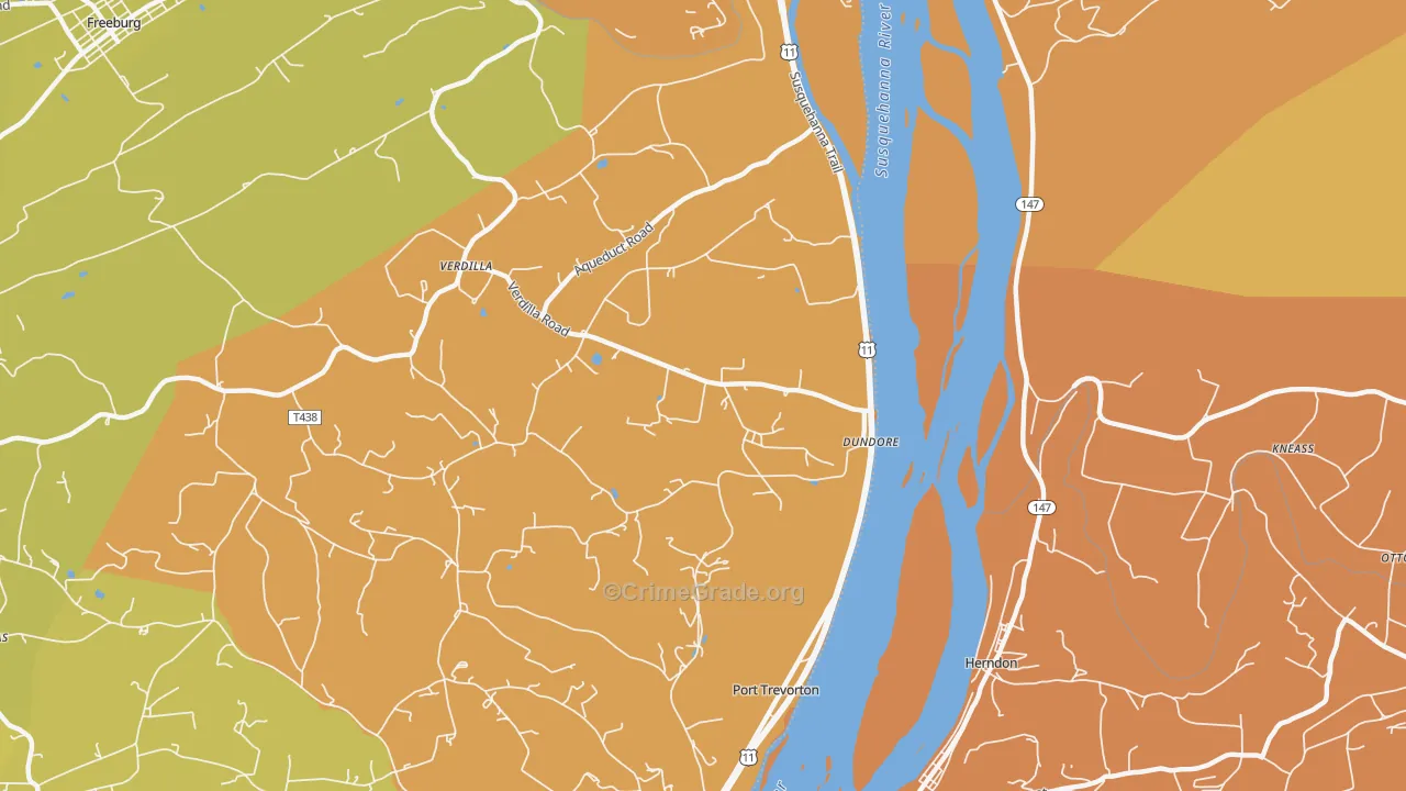 Dundore, PA Map of Drug-Related Crime Rates