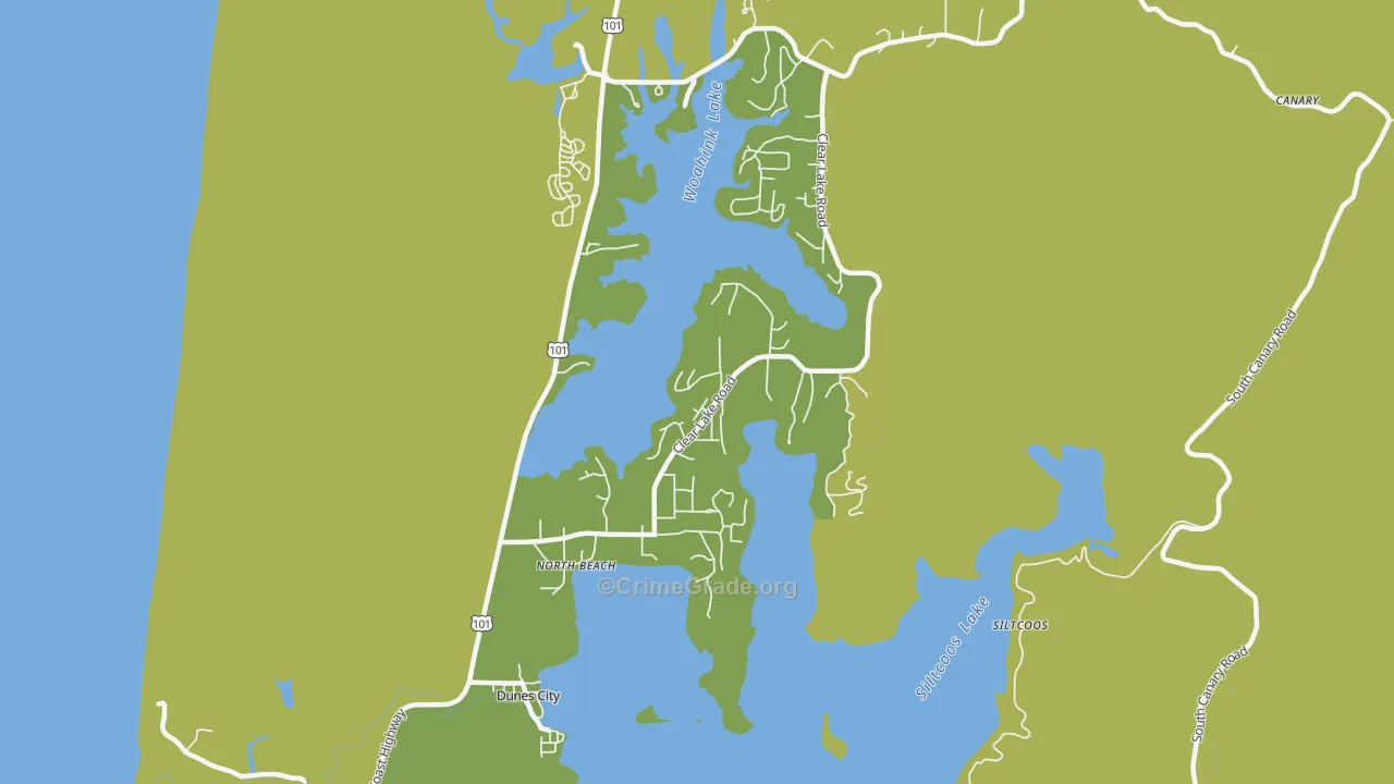 Dunes City, OR Map of Drug-Related Crime Rates