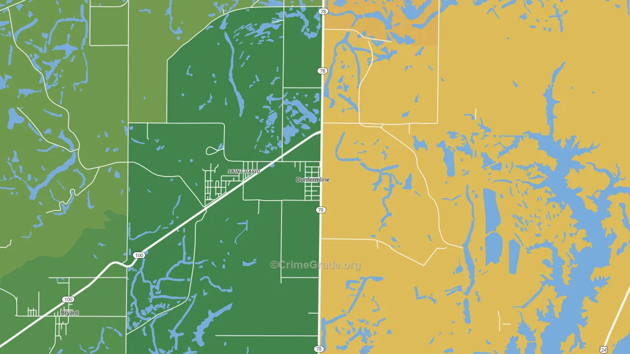 Dunfermline, IL Map of Drug-Related Crime Rates