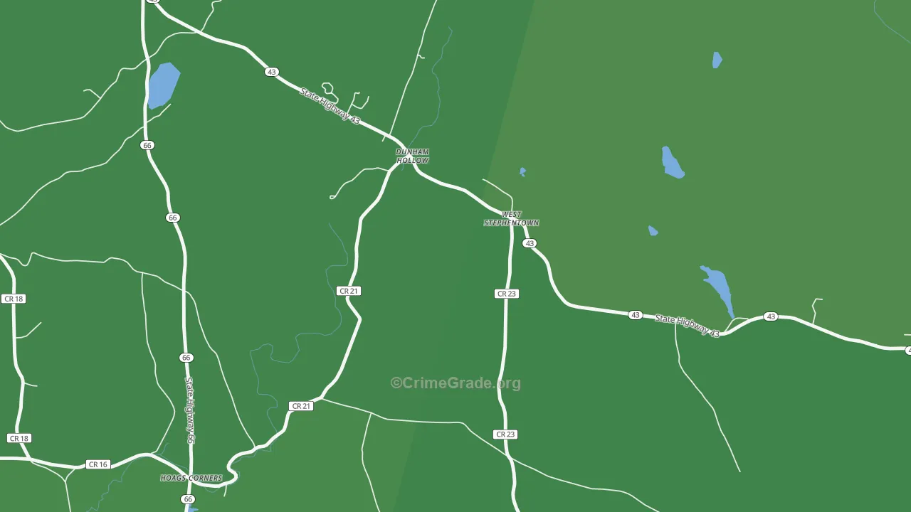 Dunham Hollow, NY Map of Drug-Related Crime Rates