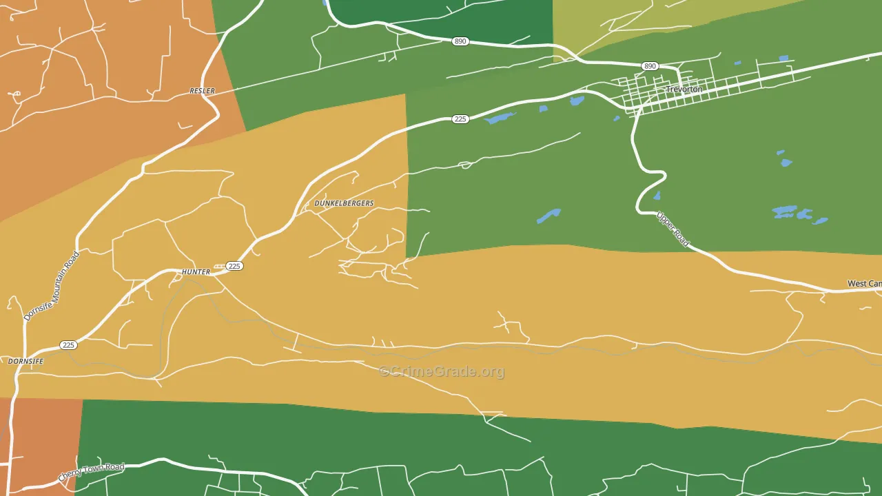Dunkelbergers, PA Map of Drug-Related Crime Rates