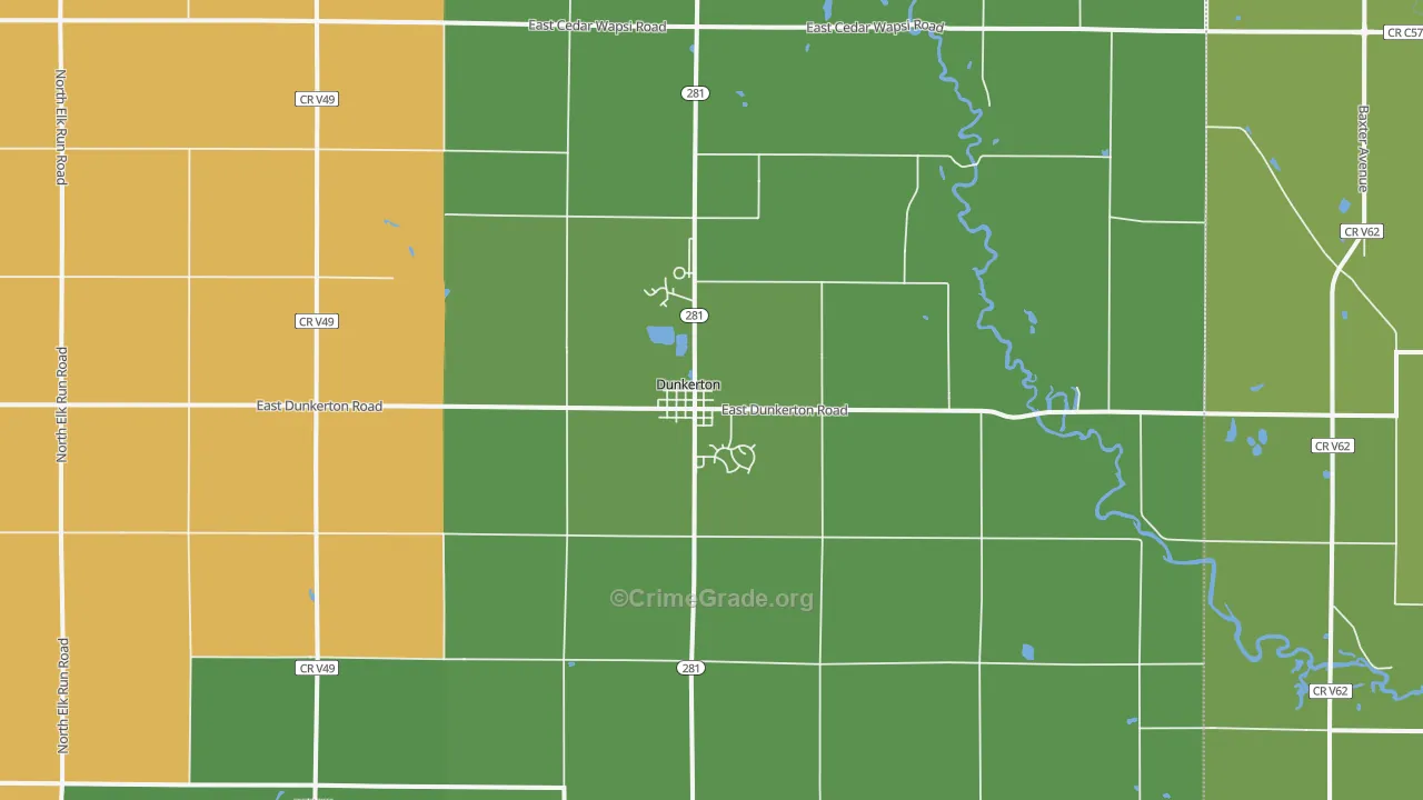 Dunkerton, IA Map of Drug-Related Crime Rates