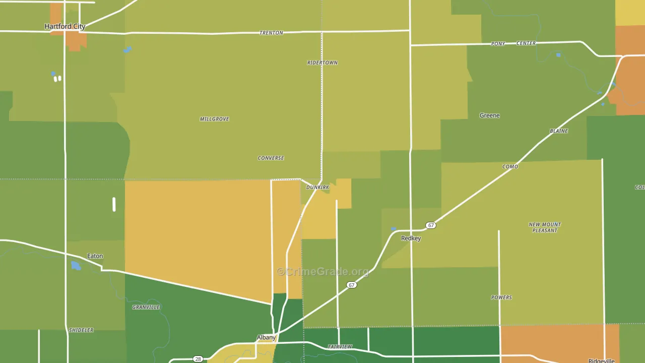 Dunkirk, IN Map of Drug-Related Crime Rates