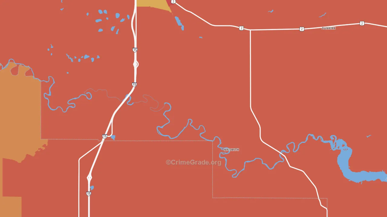 Dunkirk, MT Map of Drug-Related Crime Rates