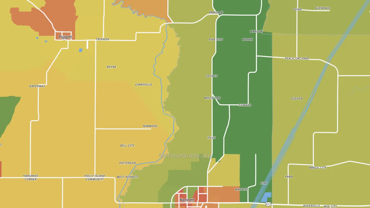 Dunklin County, MO Map of Drug-Related Crime Rates
