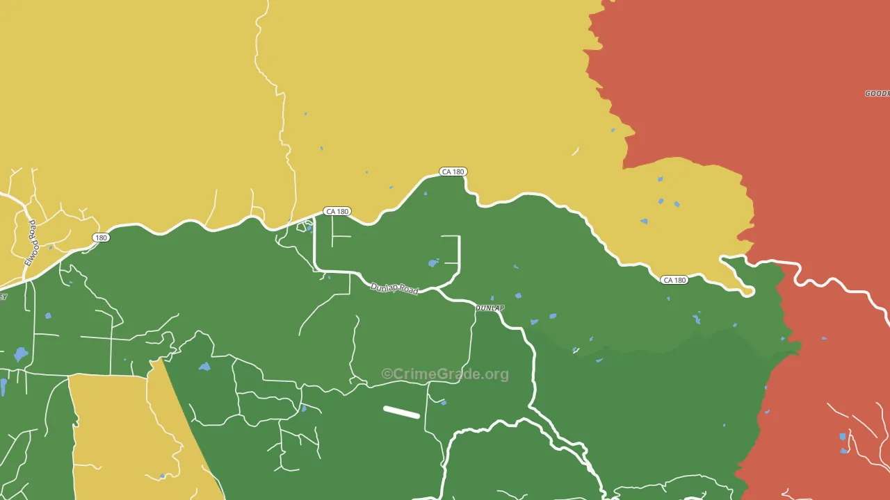 Dunlap, CA Map of Drug-Related Crime Rates