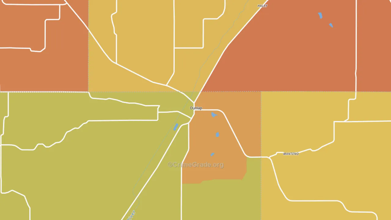 Dunlap, IA Map of Drug-Related Crime Rates