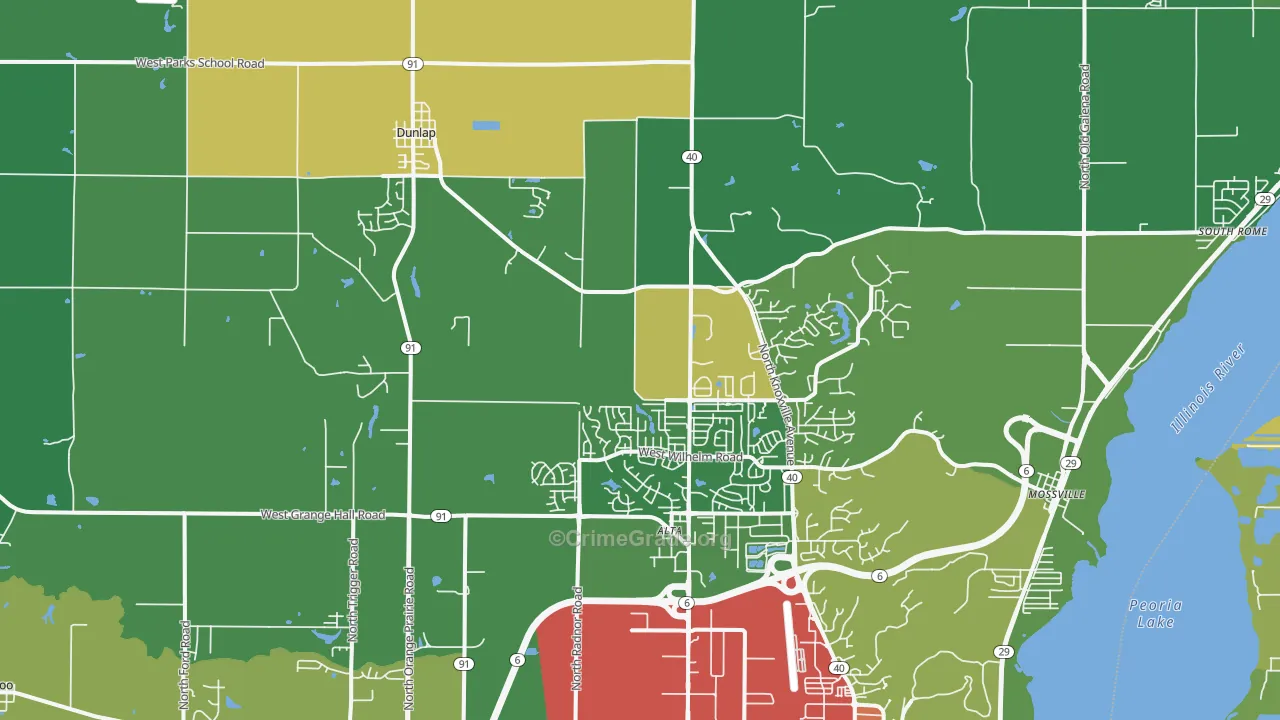 Dunlap, IL Map of Drug-Related Crime Rates