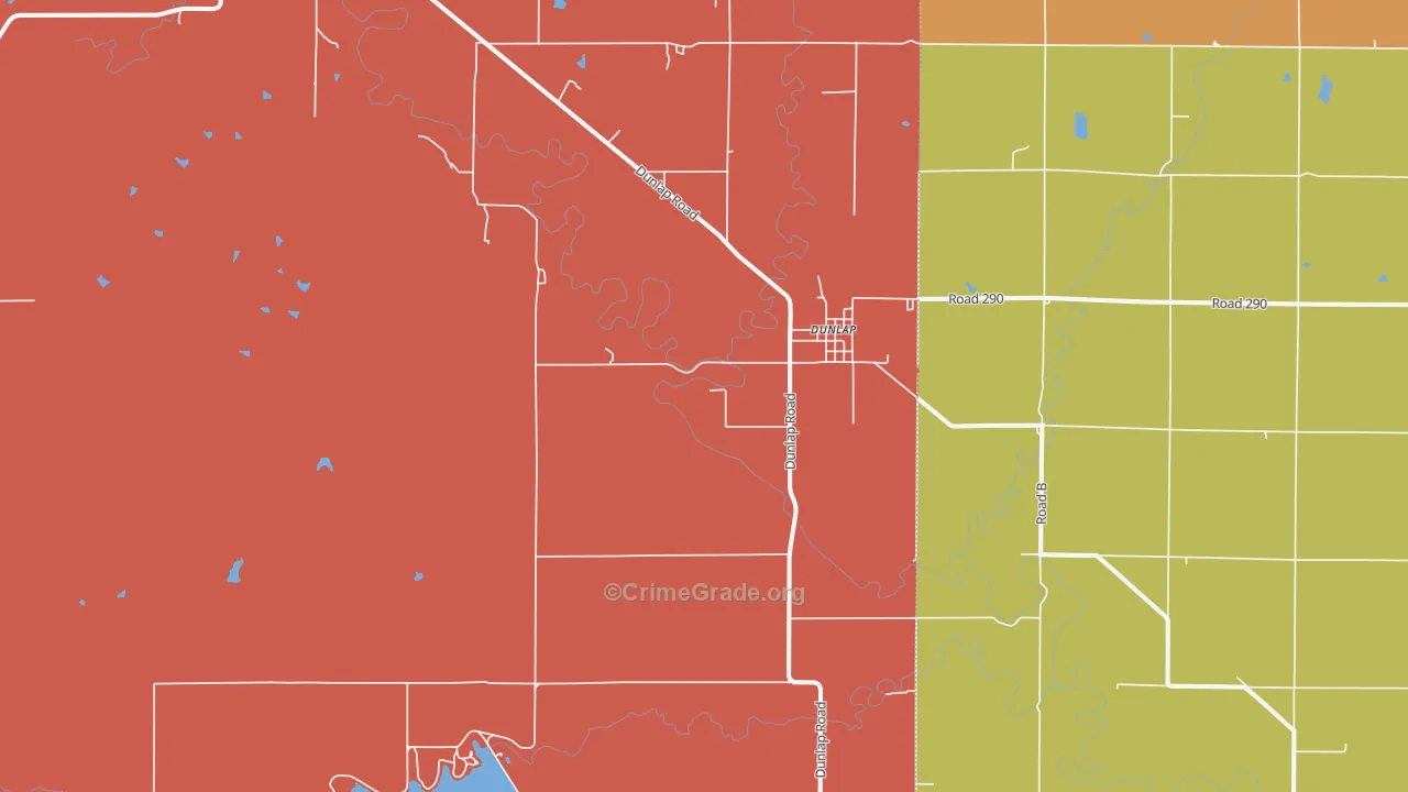 Dunlap, KS Map of Drug-Related Crime Rates