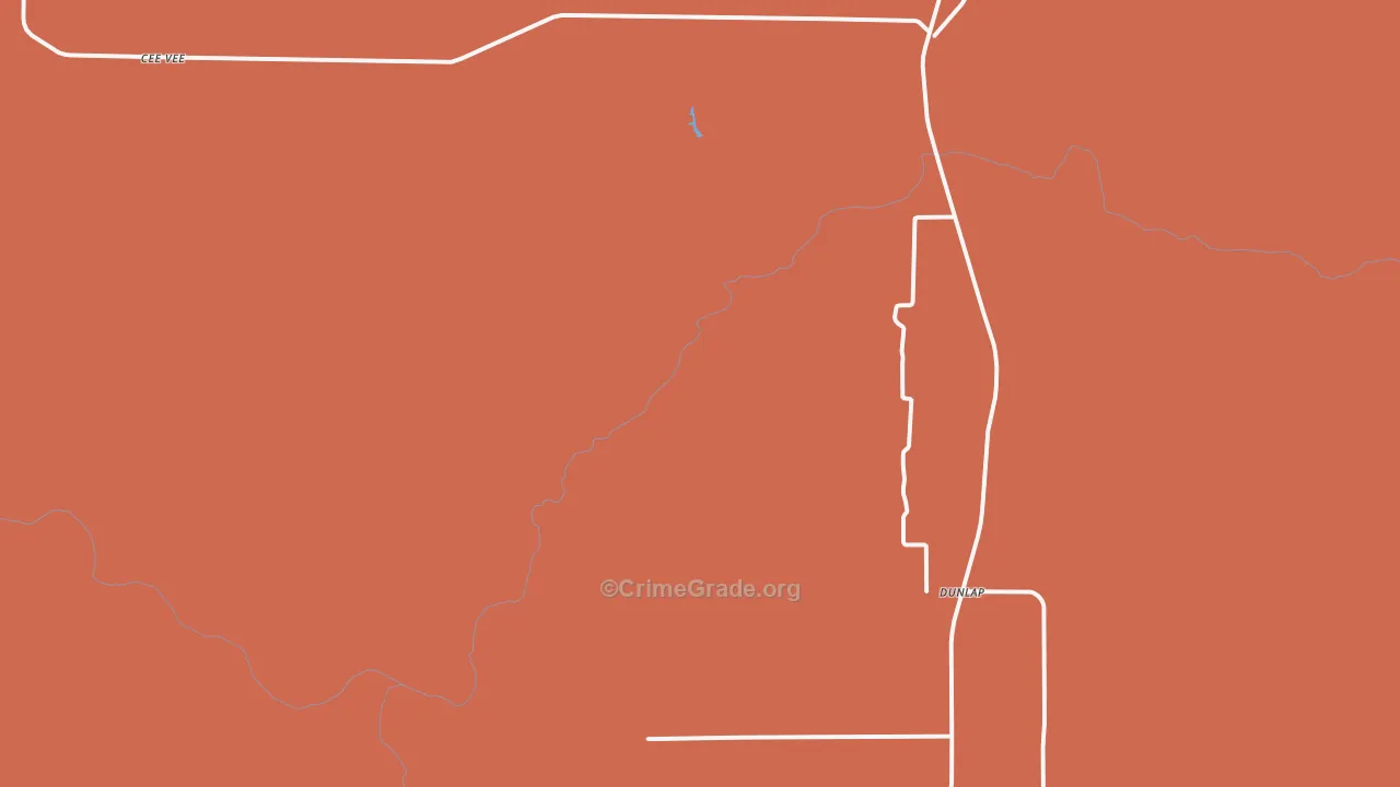 Dunlap, TX Map of Drug-Related Crime Rates