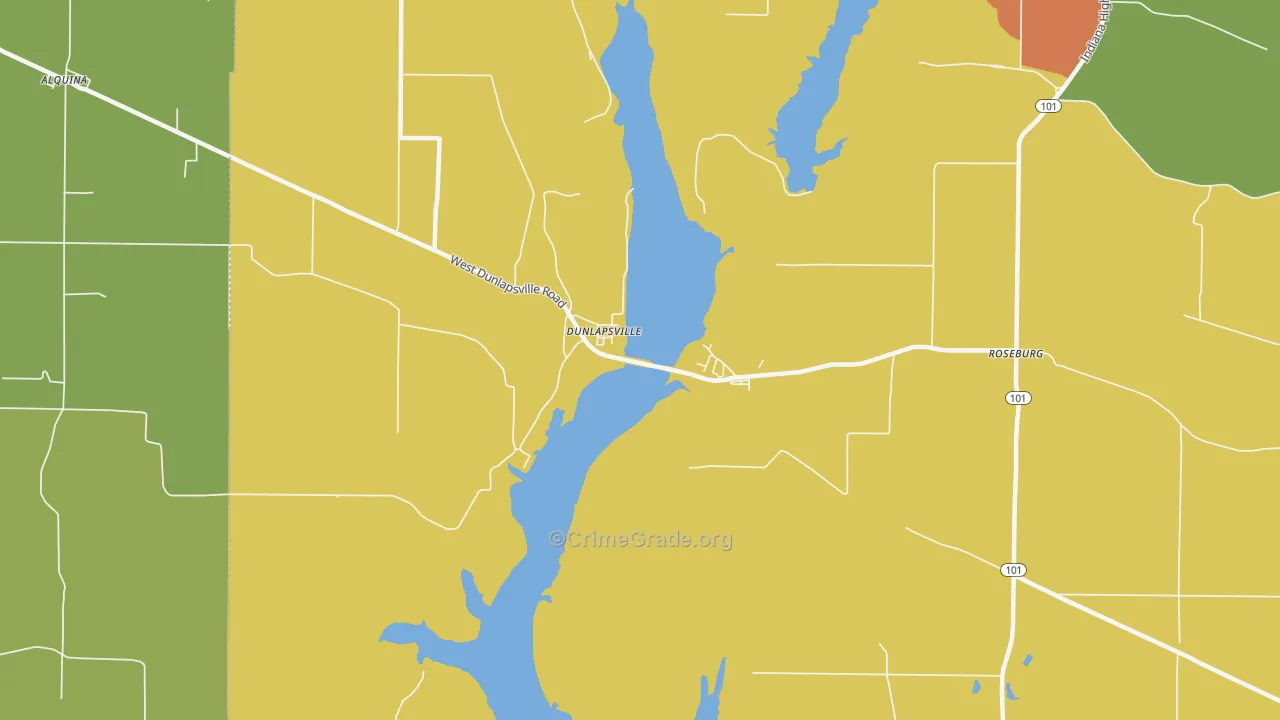 Dunlapsville, IN Map of Drug-Related Crime Rates