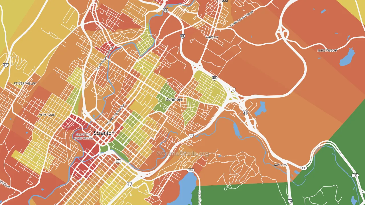 Dunmore, PA Map of Drug-Related Crime Rates