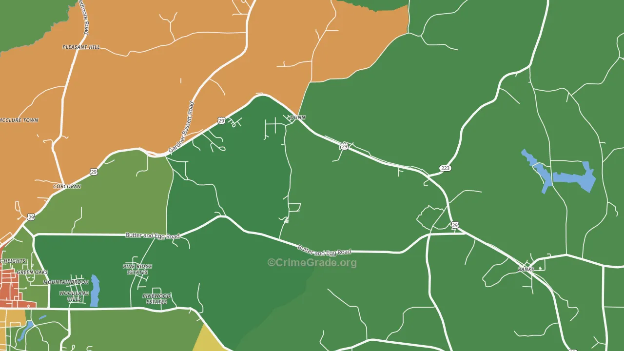 Dunn, AL Map of Drug-Related Crime Rates