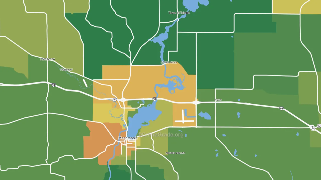 Dunn County, WI Map of Drug-Related Crime Rates