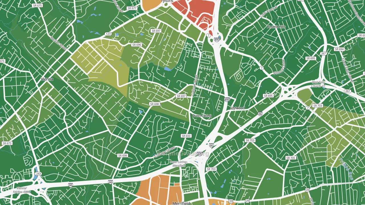 Dunn Loring, VA Map of Drug-Related Crime Rates