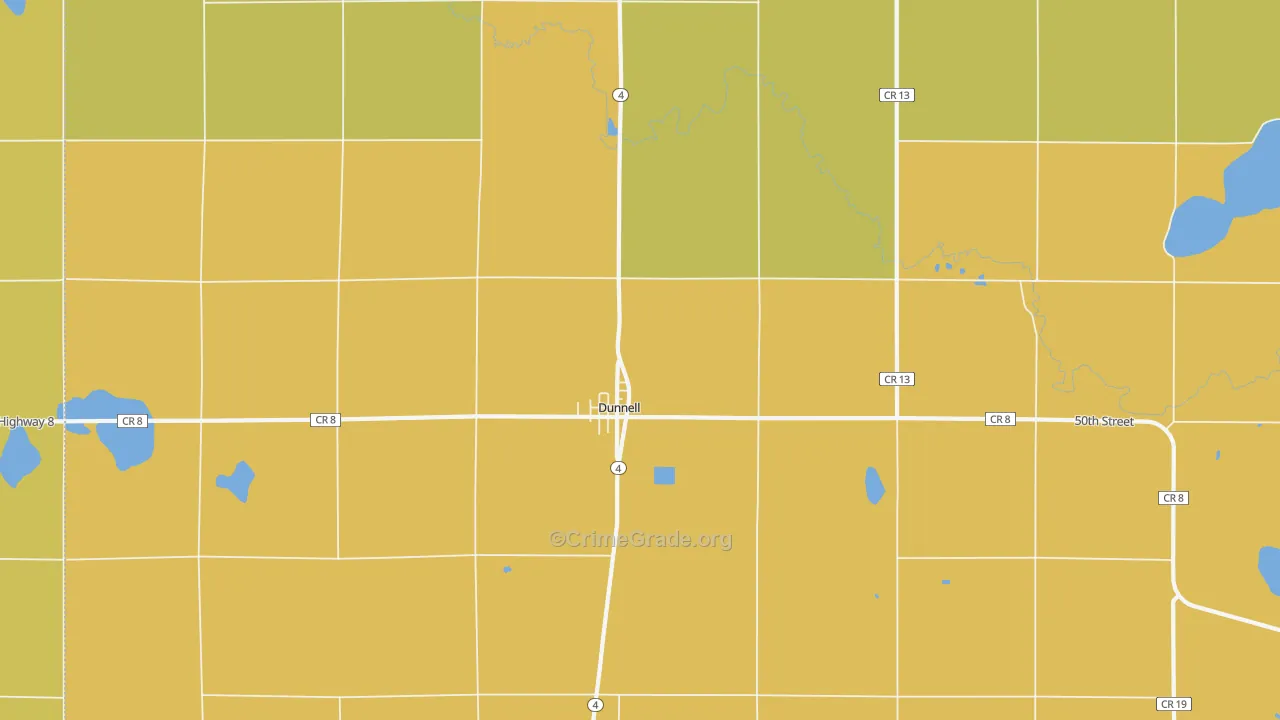 Dunnell, MN Map of Drug-Related Crime Rates