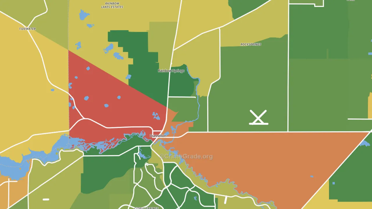 Dunnellon, FL Map of Drug-Related Crime Rates