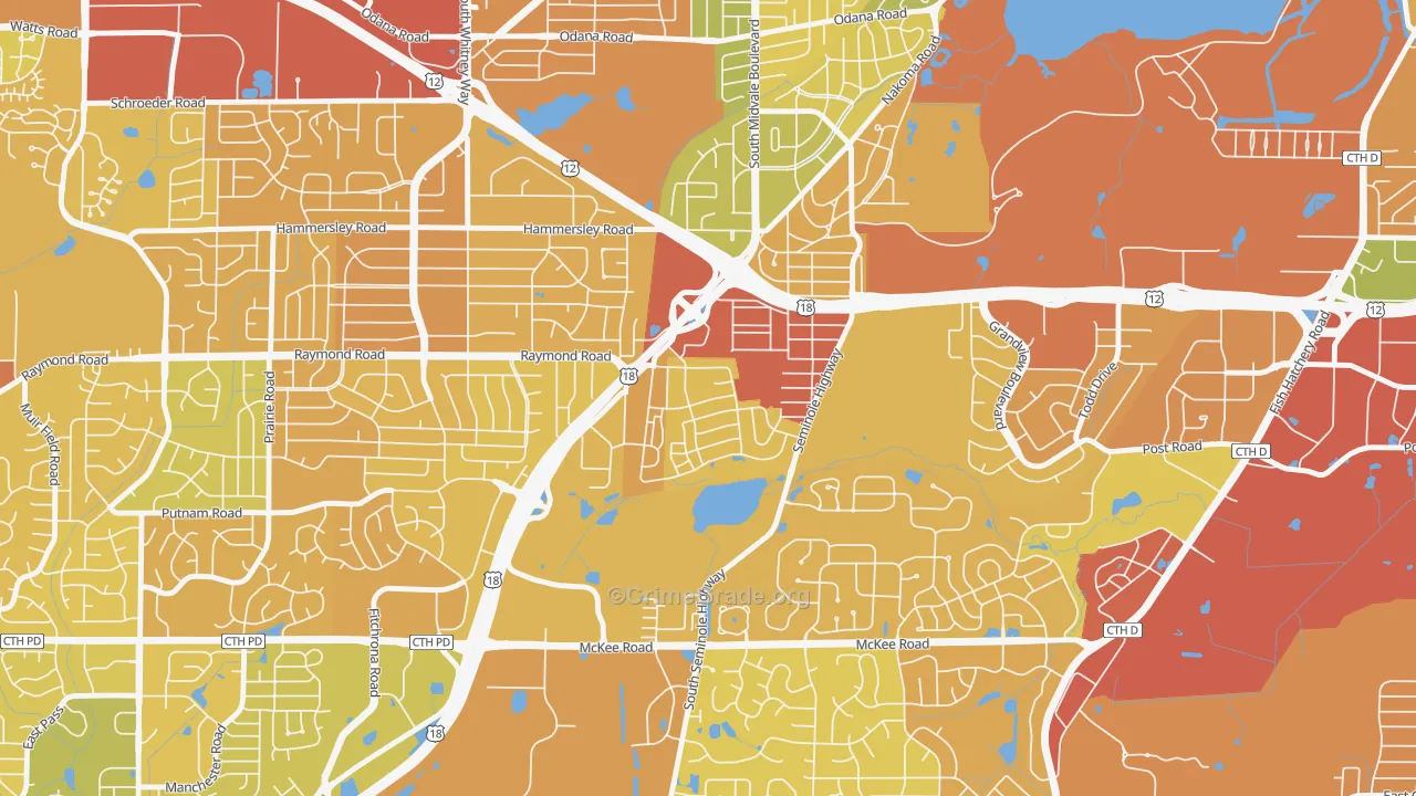 Dunn's Marsh, Madison, WI Map of Drug-Related Crime Rates