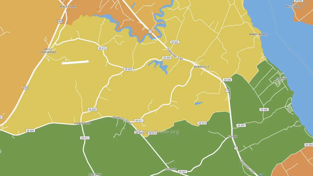 Dunnsville, VA Map of Drug-Related Crime Rates