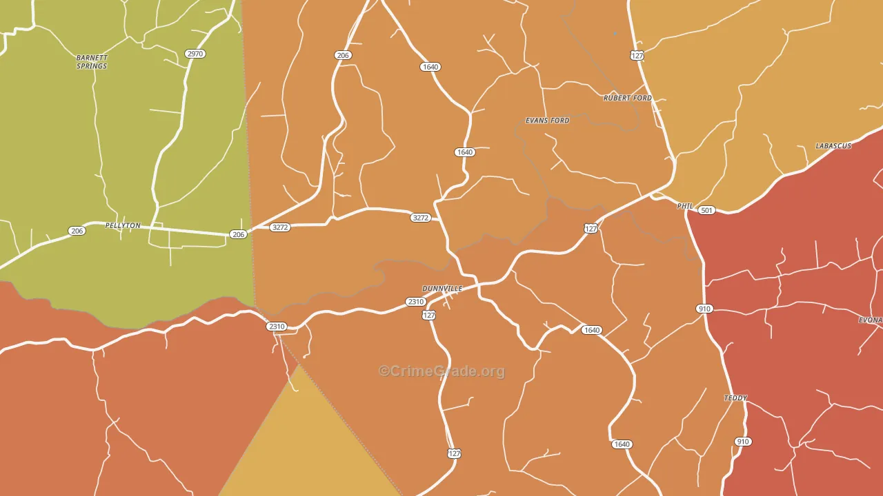Dunnville, KY Map of Drug-Related Crime Rates