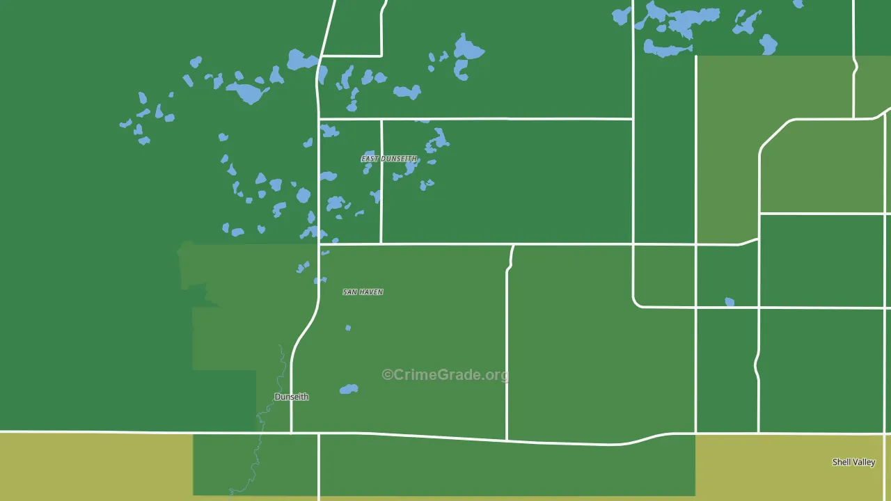 Dunseith, ND Map of Drug-Related Crime Rates