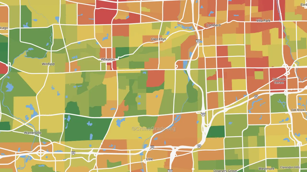 DuPage County, IL Map of Drug-Related Crime Rates