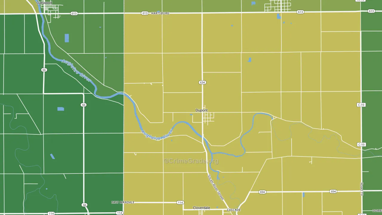 Dupont, OH Map of Drug-Related Crime Rates