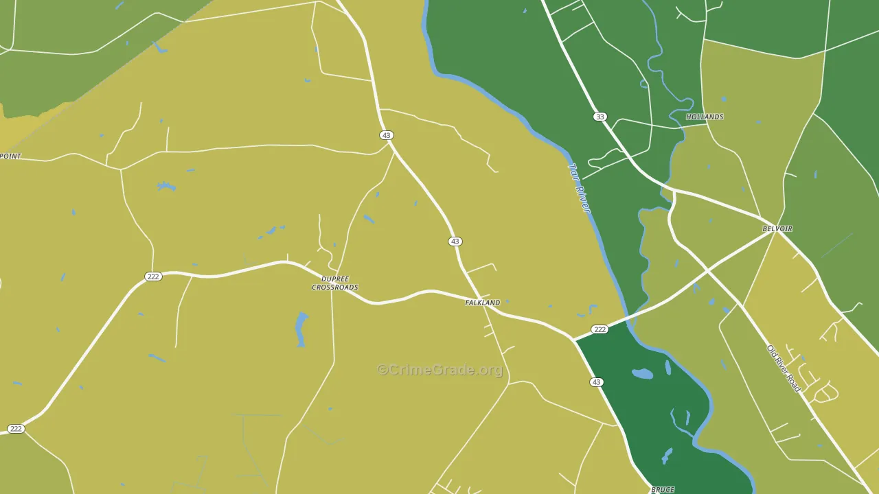 Dupree Crossroads, NC Map of Drug-Related Crime Rates