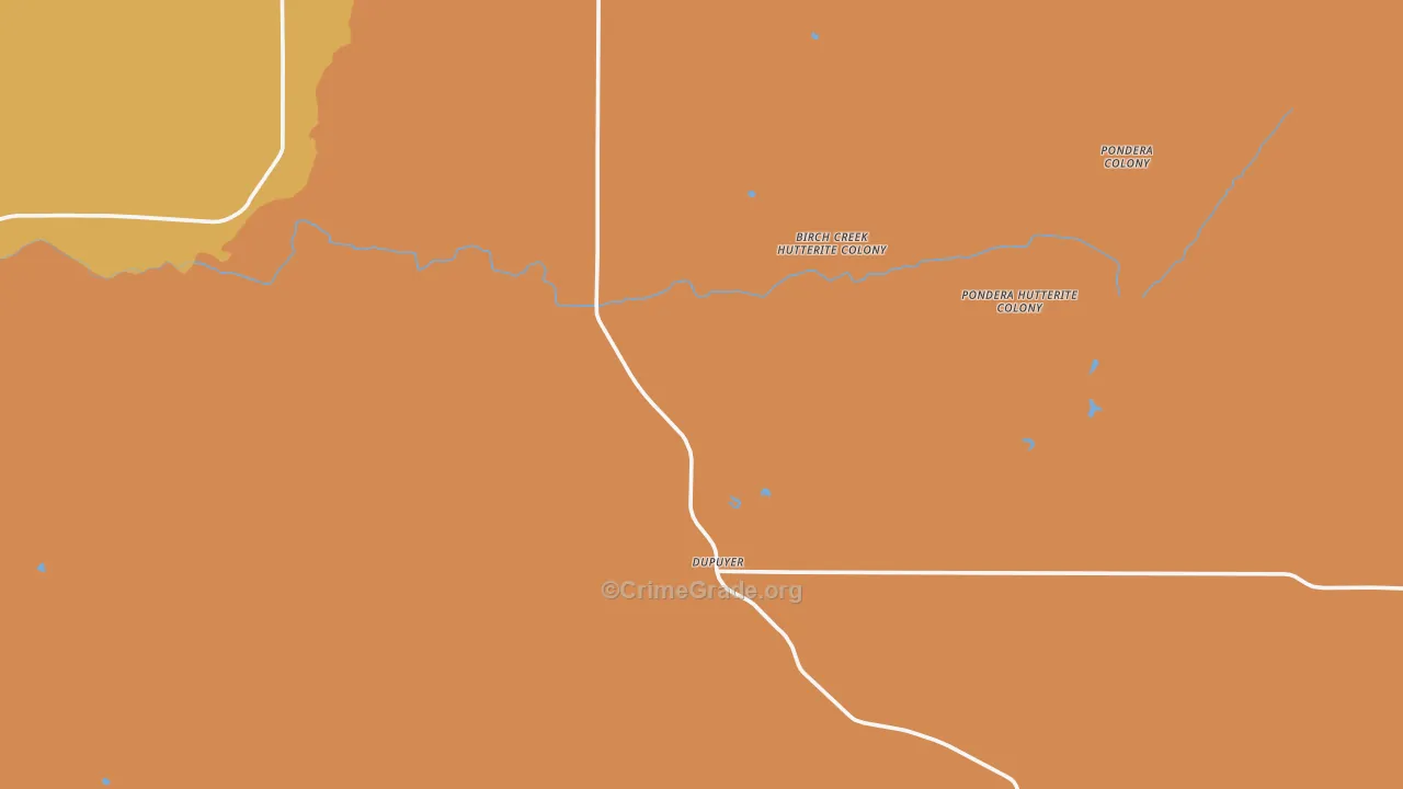Dupuyer, MT Map of Drug-Related Crime Rates
