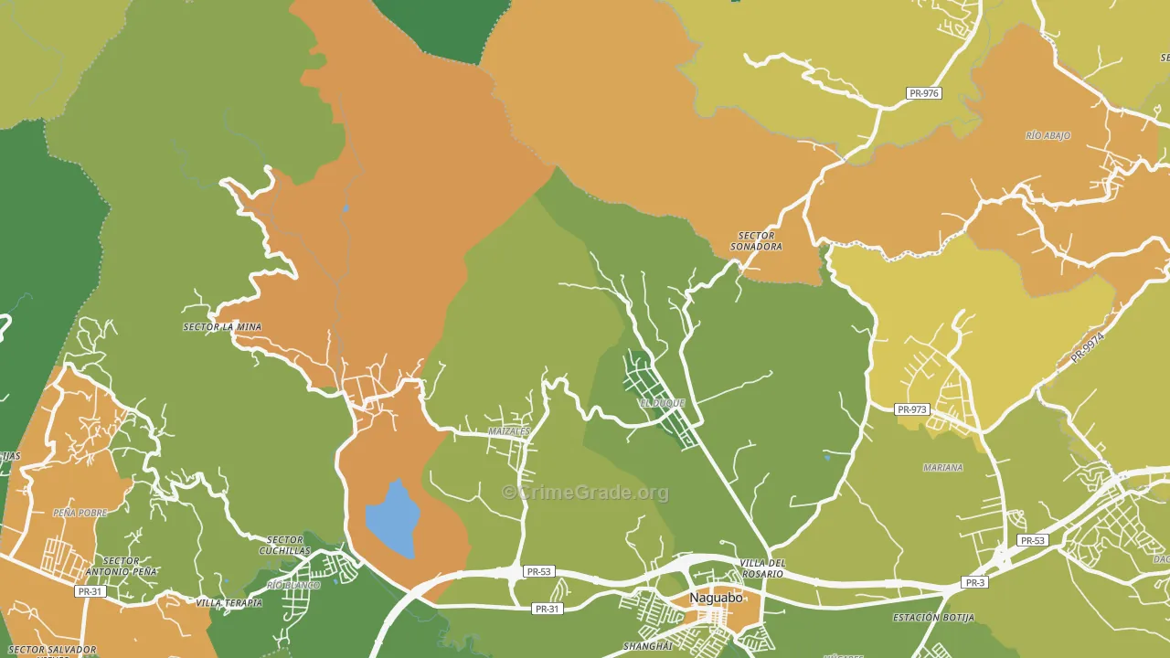 Duque, PR Map of Drug-Related Crime Rates