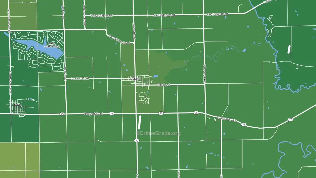 Durand, IL Map of Drug-Related Crime Rates