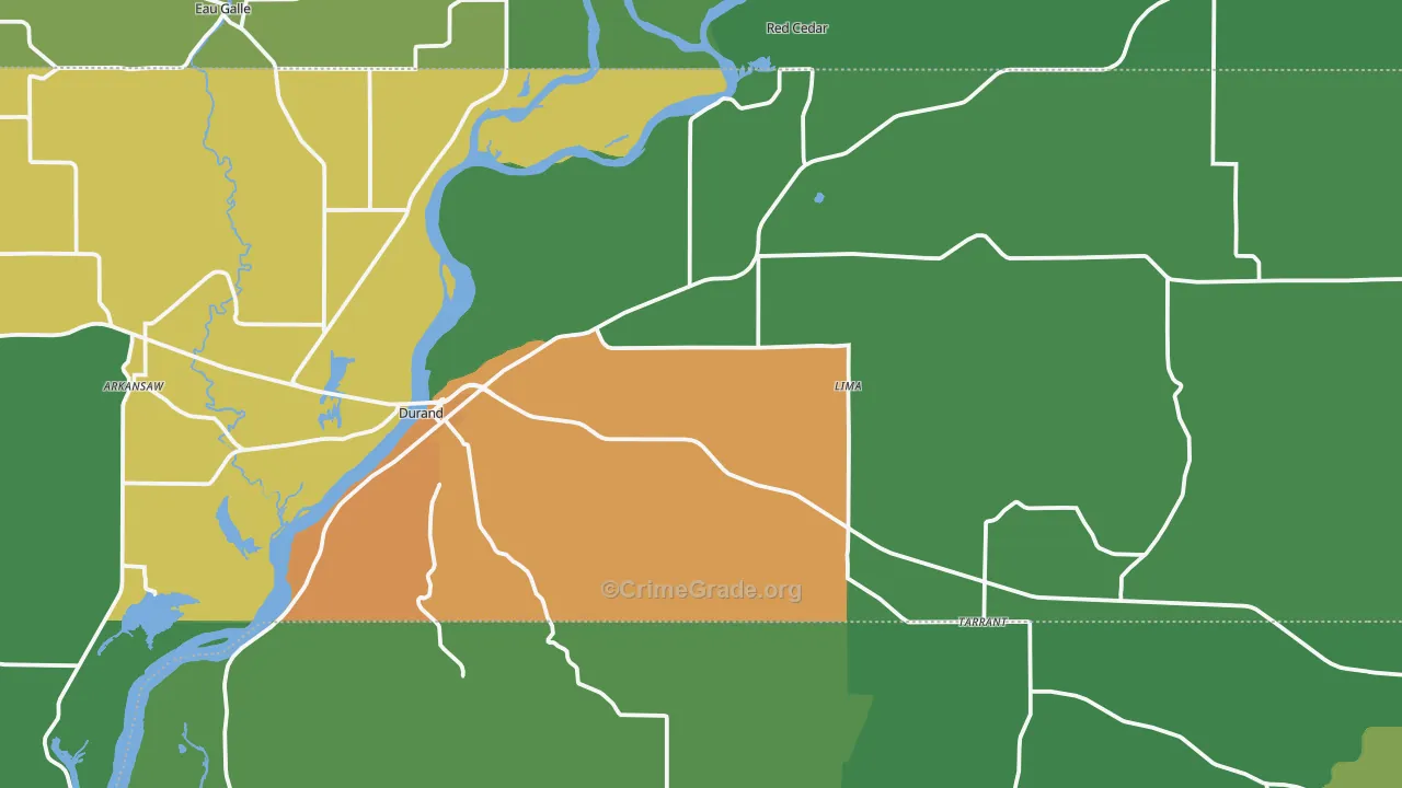 Durand, WI Map of Drug-Related Crime Rates